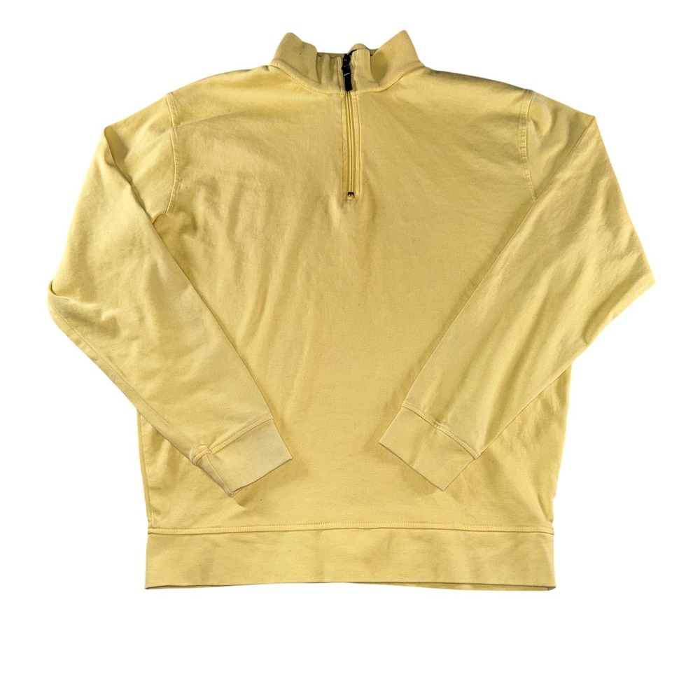 Southern Pines Sweatshirt Mens Medium‎ Yellow 1/4 Zip Mock Neck Cotton Pullover